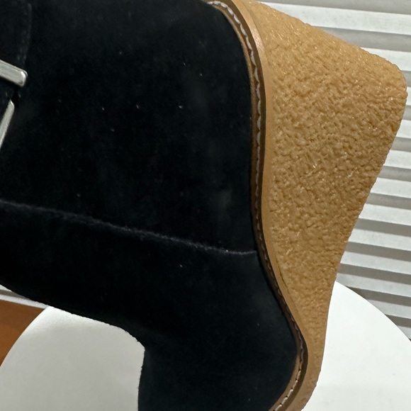 🌸SANTO FRANCO🌸 Ulayna Black Suede Ankle Wedge Boot Size: 8.5 - Picture 11 of 14